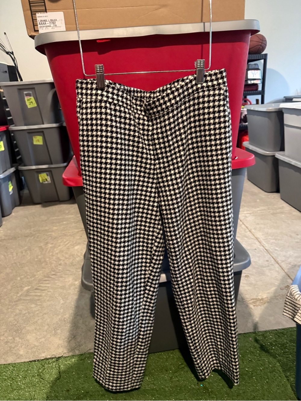 Black & White Houndstooth Straight Leg Pants 93 - Picture 1 of 3